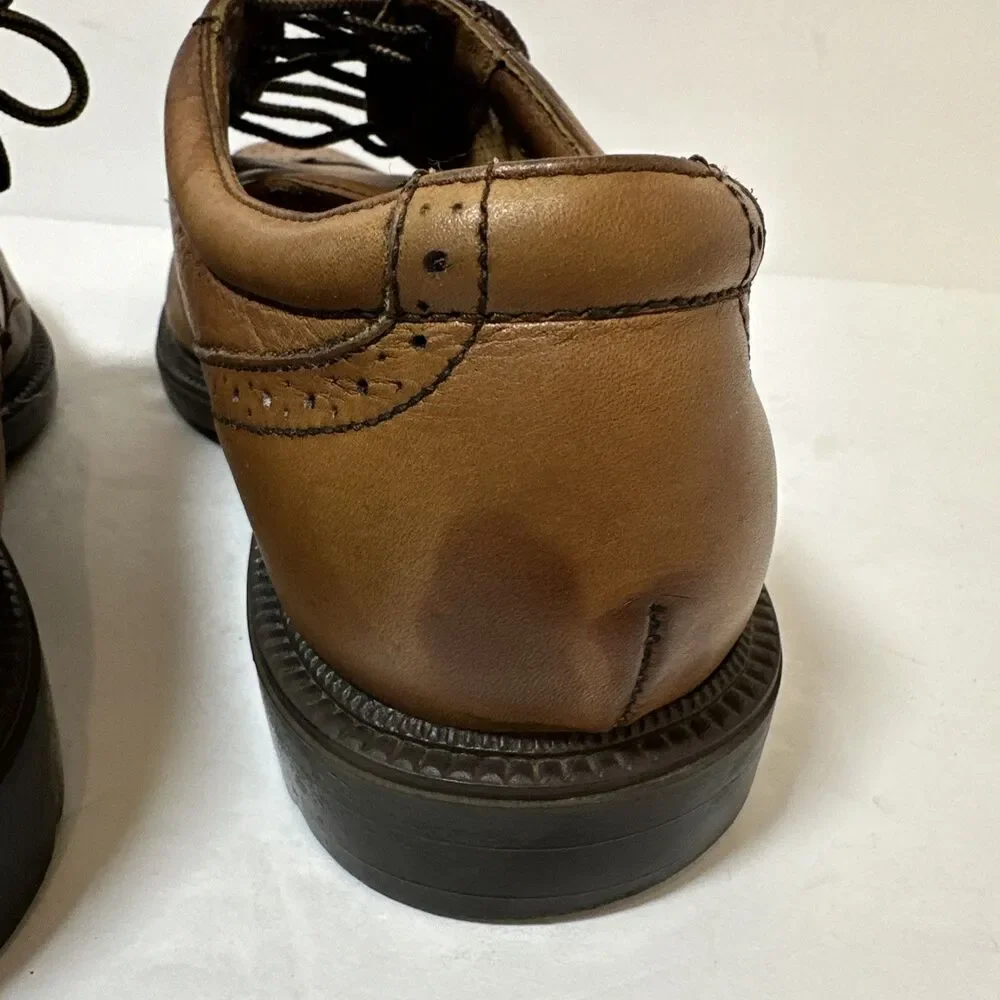 Frye Men's 10 M David Wingtip Oxford Dress Leather Shoes Brown Tan Cognac 84535